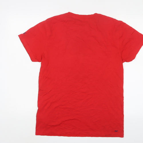 Regatta Mens Red Cotton T-Shirt Size S Crew Neck