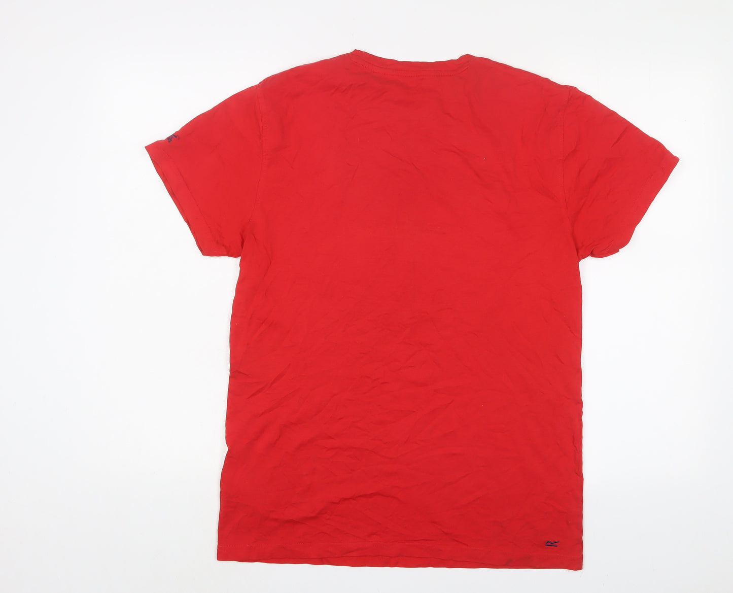 Regatta Mens Red Cotton T-Shirt Size S Crew Neck