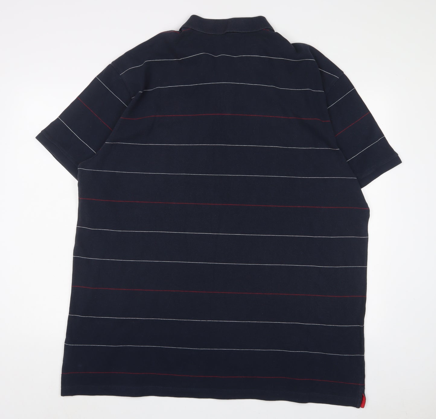 Ben Sherman Mens Blue Striped Cotton Polo Size 3XL Collared Button - Logo, Embroidered