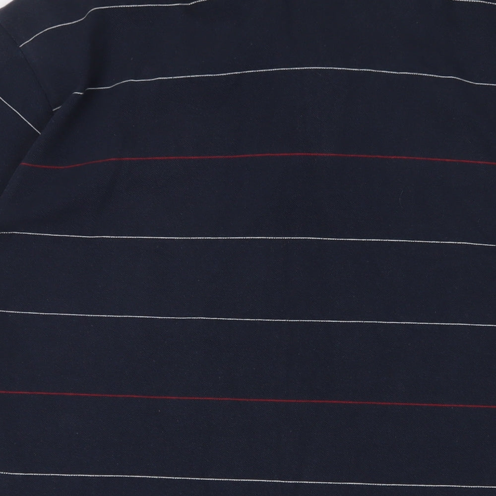 Ben Sherman Mens Blue Striped Cotton Polo Size 3XL Collared Button - Logo, Embroidered