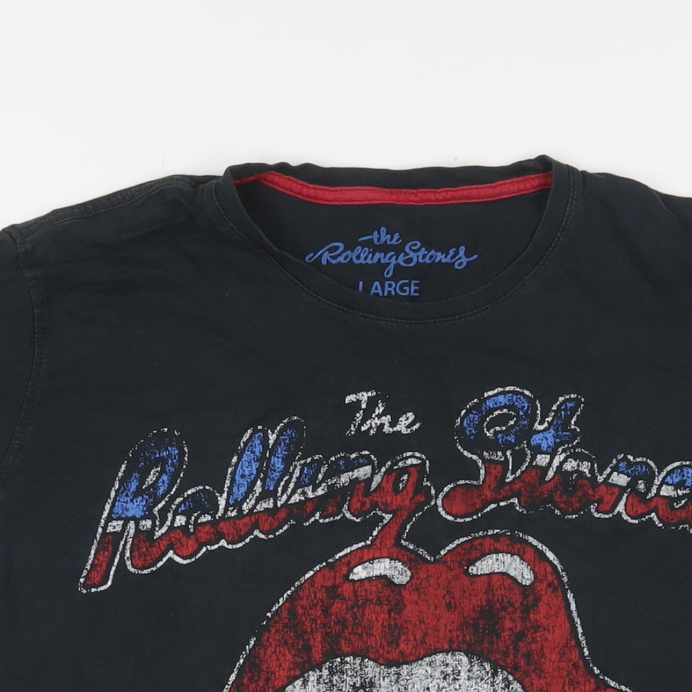 The Rolling Stones Mens Grey Cotton T-Shirt Size L Crew Neck