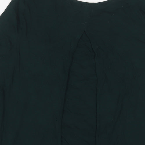 Phase Eight Womens Green Viscose Basic Blouse Size 18 Crew Neck