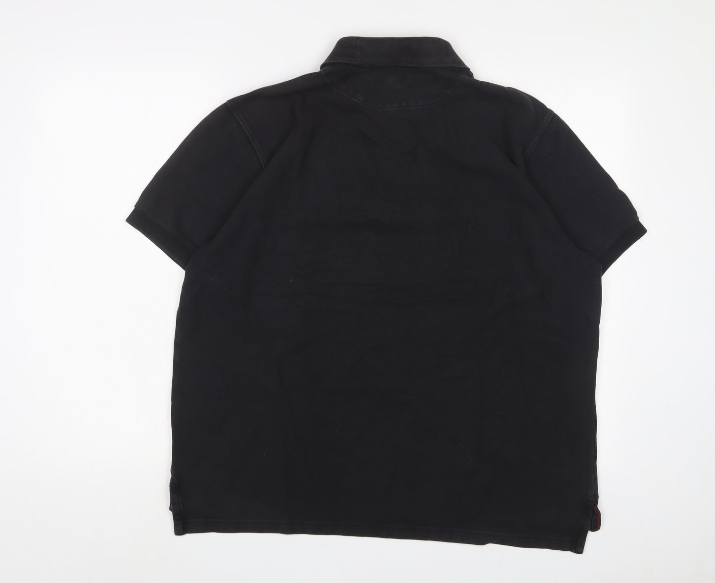 Charles Tyrwhitt Mens Black Cotton Polo Size XL Collared Button