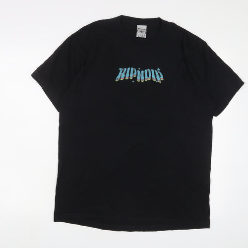 RIPNDIP' Mens Black Cotton T-Shirt Size L Crew Neck