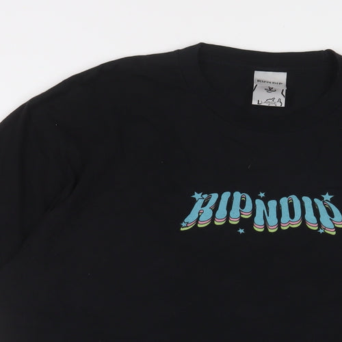 RIPNDIP' Mens Black Cotton T-Shirt Size L Crew Neck