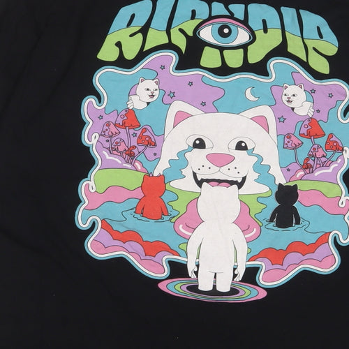 RIPNDIP' Mens Black Cotton T-Shirt Size L Crew Neck