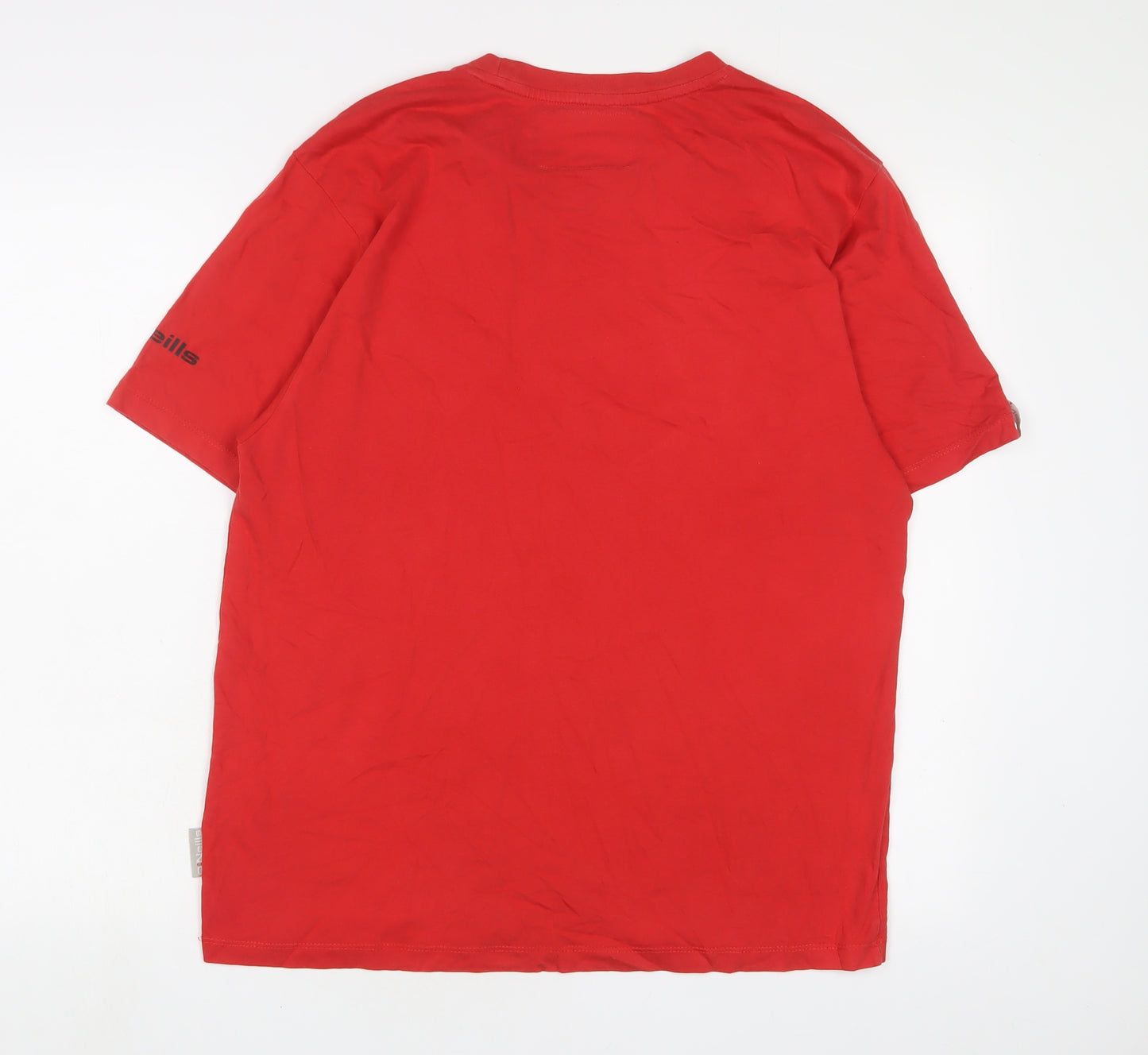 Oneills Mens Red Cotton T-Shirt Size M Crew Neck - St. Helens R.F.C