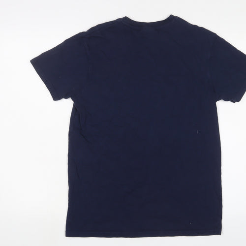 McKenzie Mens Blue Cotton T-Shirt Size S Crew Neck