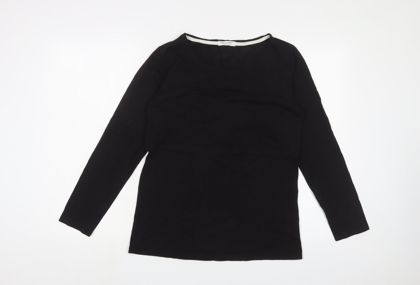 Small Show Womens Black Cotton Basic T-Shirt Size M Crew Neck