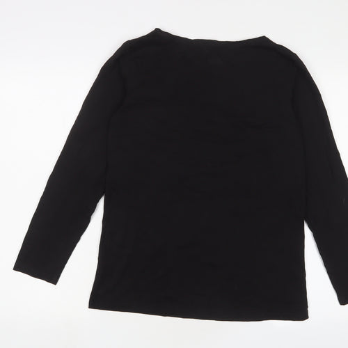 Small Show Womens Black Cotton Basic T-Shirt Size M Crew Neck