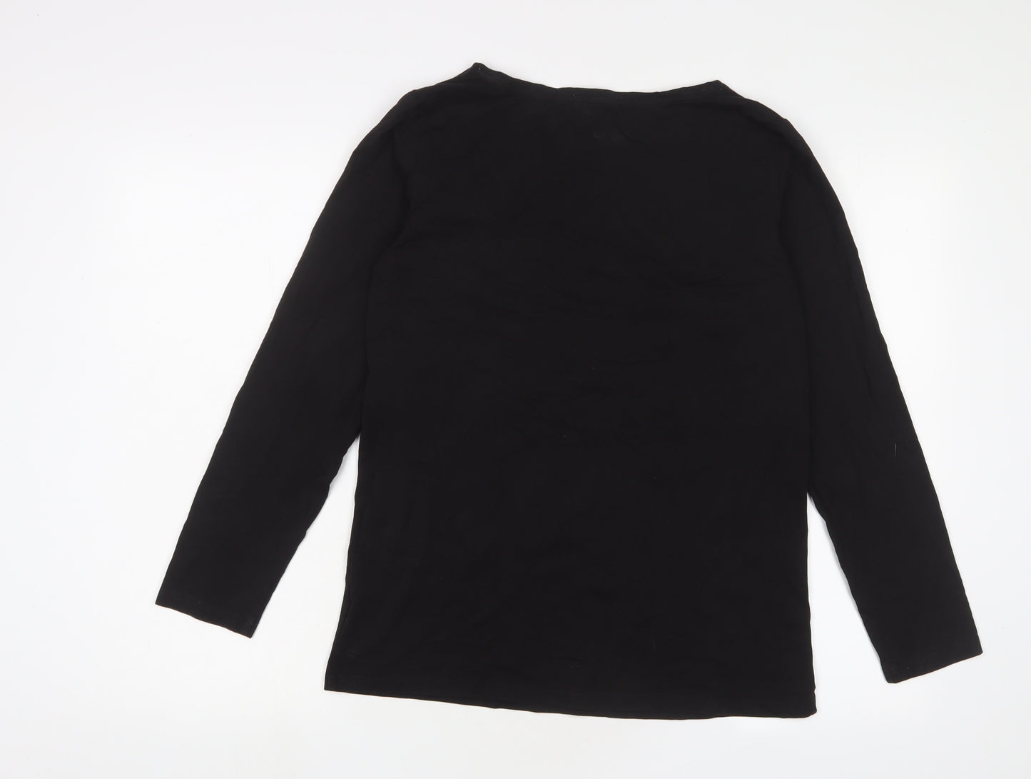 Small Show Womens Black Cotton Basic T-Shirt Size M Crew Neck