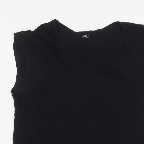 Gap Womens Black Cotton Basic T-Shirt Size S Scoop Neck