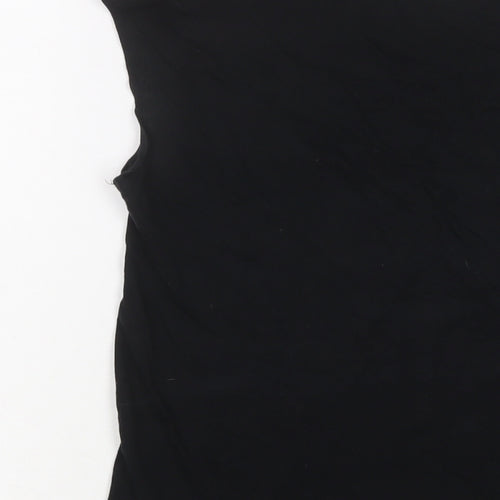 Gap Womens Black Cotton Basic T-Shirt Size S Scoop Neck