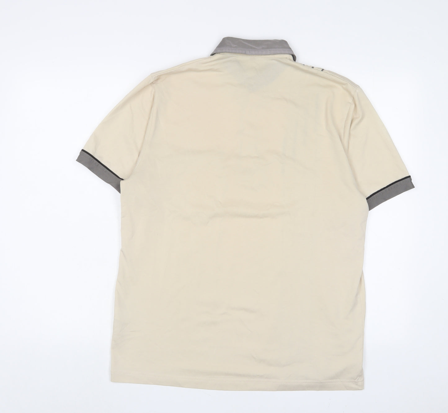 Gabicci Mens Beige Cotton Polo Size M Collared Button