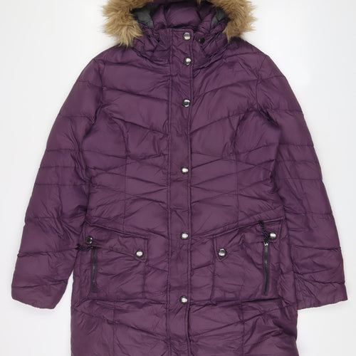 TOG24 Womens Purple Quilted Coat Size 10 Zip