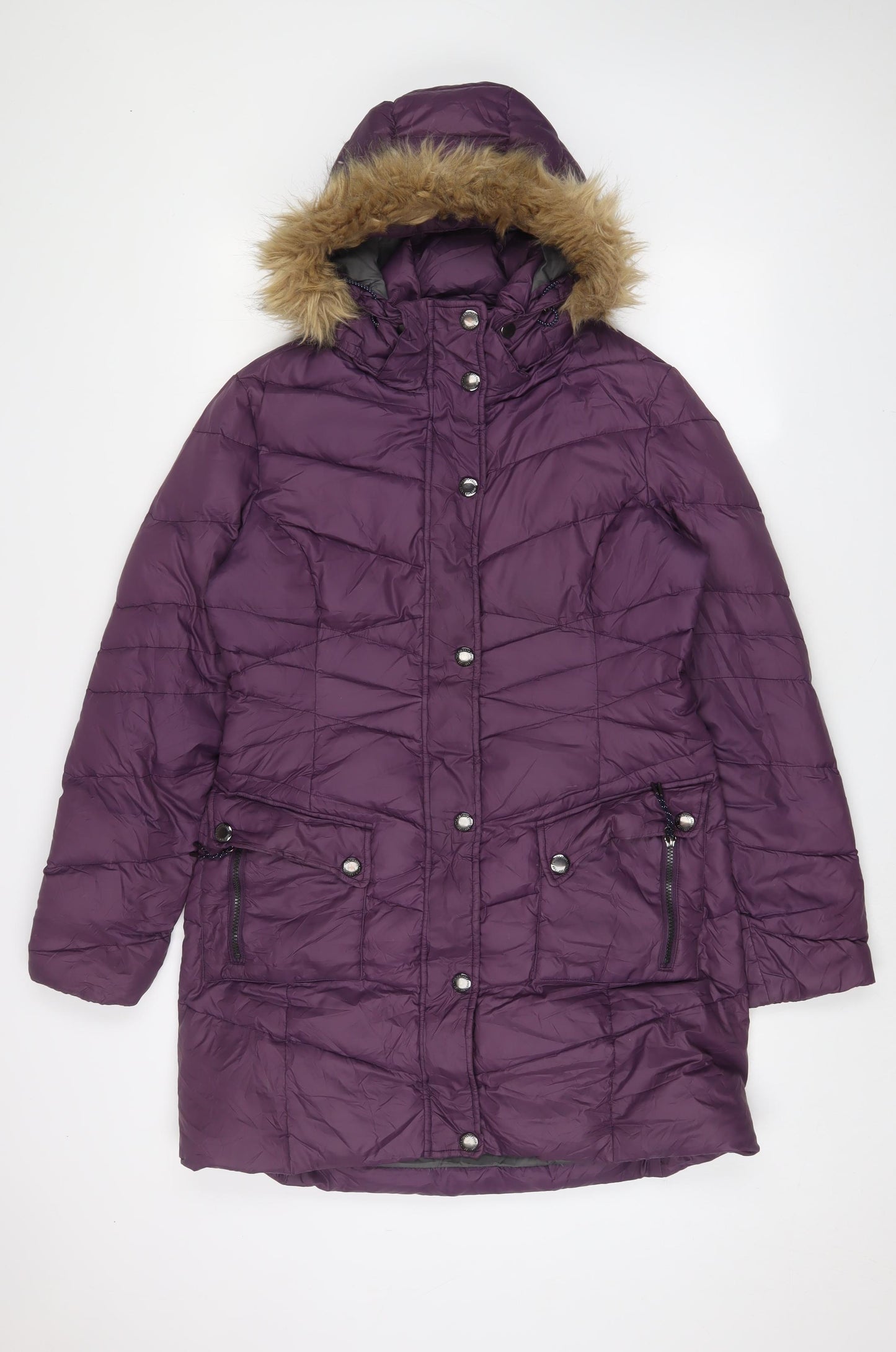 TOG24 Womens Purple Quilted Coat Size 10 Zip