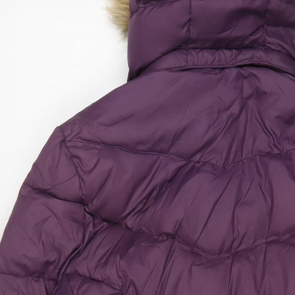 TOG24 Womens Purple Quilted Coat Size 10 Zip