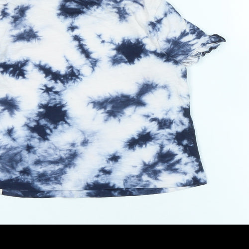 Gap Girls Blue Cotton Basic T-Shirt Size 3 Years Scoop Neck - Logo