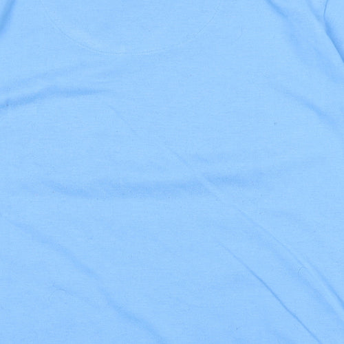 Reebok Womens Blue Polyester Basic T-Shirt Size XL V-Neck - Logo