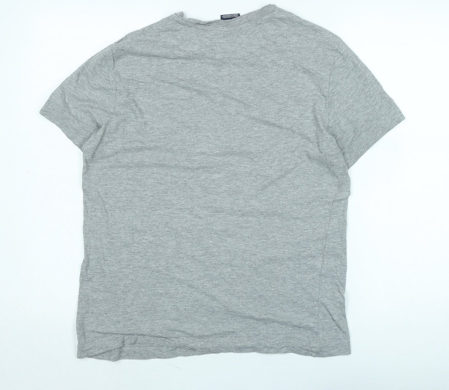 Champion Womens Grey Cotton Basic T-Shirt Size M Crew Neck - Logo