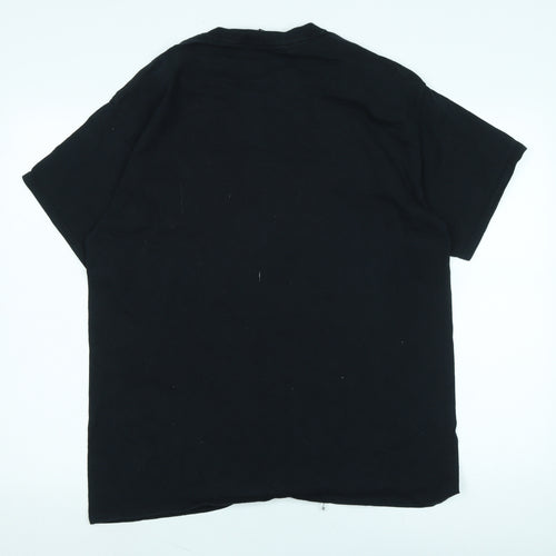 last Exit to Knowwhere Mens Black Cotton T-Shirt Size L Crew Neck - Logo - Super sounds of the seventies