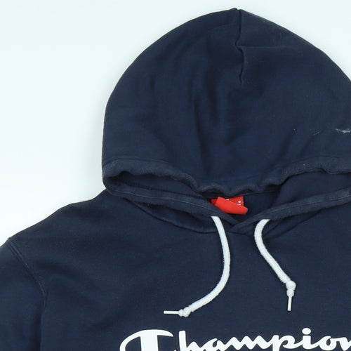 Champion Mens Blue Polyester Pullover Hoodie Size XL - Logo