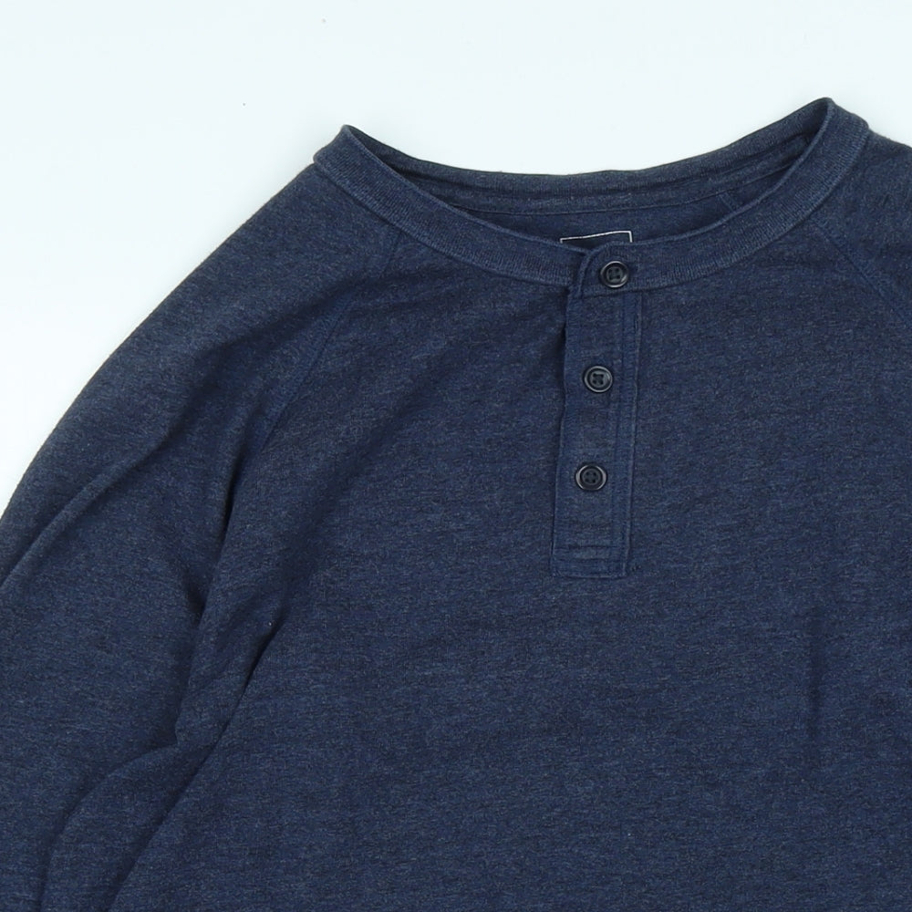 Gap Mens Blue Cotton T-Shirt Size M Crew Neck - Logo