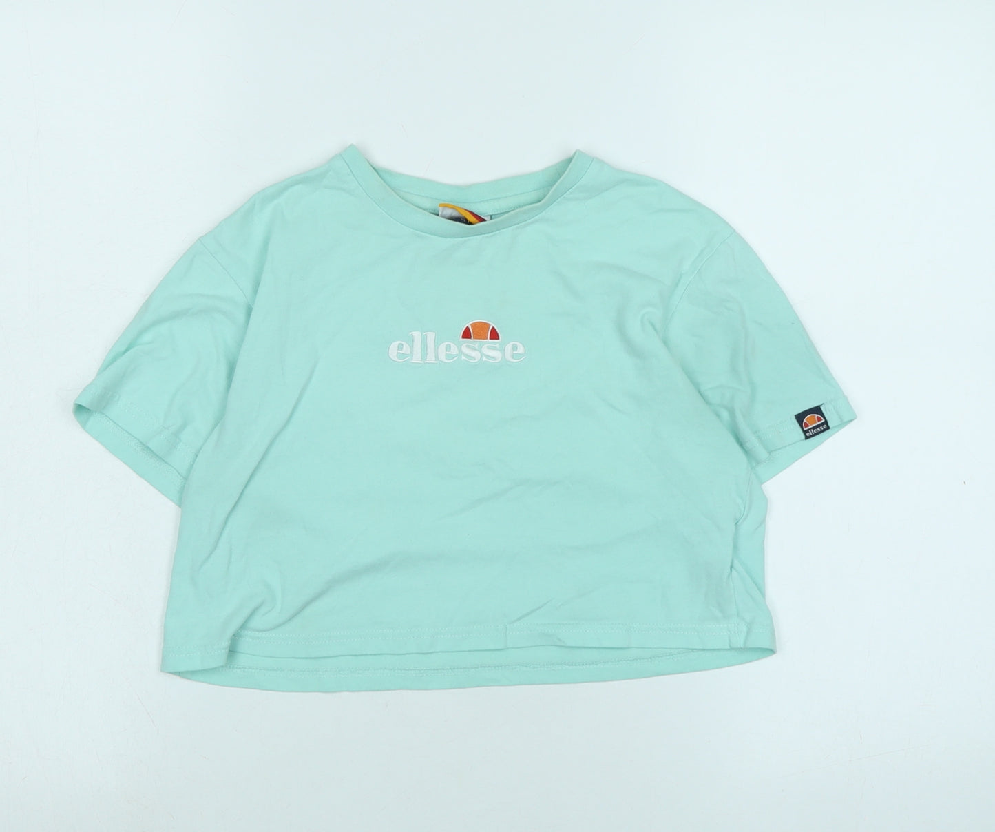 ellesse Girls Green Cotton Basic T-Shirt Size 13-14 Years Crew Neck - Logo - ellesse