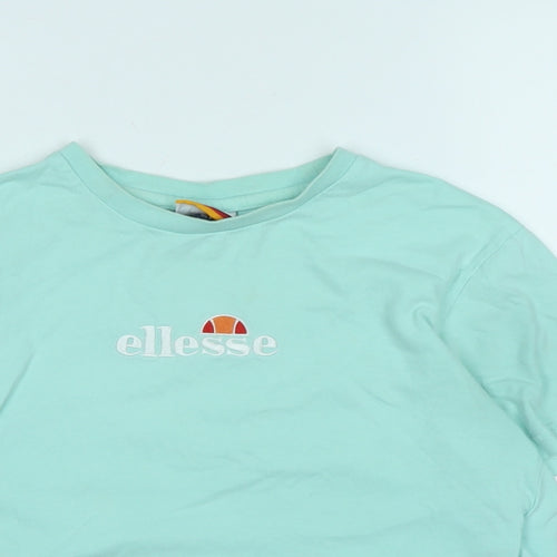 ellesse Girls Green Cotton Basic T-Shirt Size 13-14 Years Crew Neck - Logo - ellesse