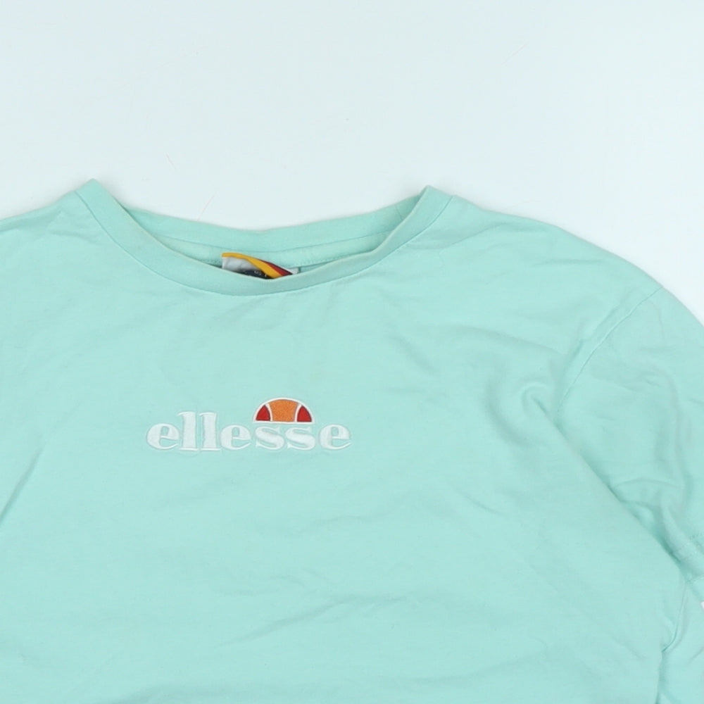 ellesse Girls Green Cotton Basic T-Shirt Size 13-14 Years Crew Neck - Logo - ellesse