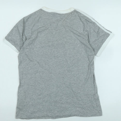 adidas Womens Grey Cotton Basic T-Shirt Size 10 Crew Neck - Logo