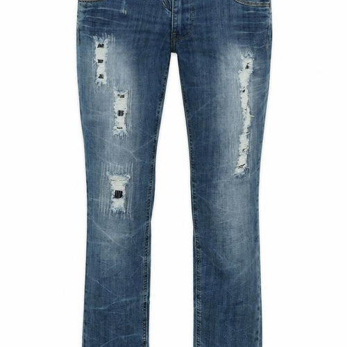 Authentic Denim Womens Blue Cotton Straight Jeans Size 32 in L31 in Regular Zip - Logo