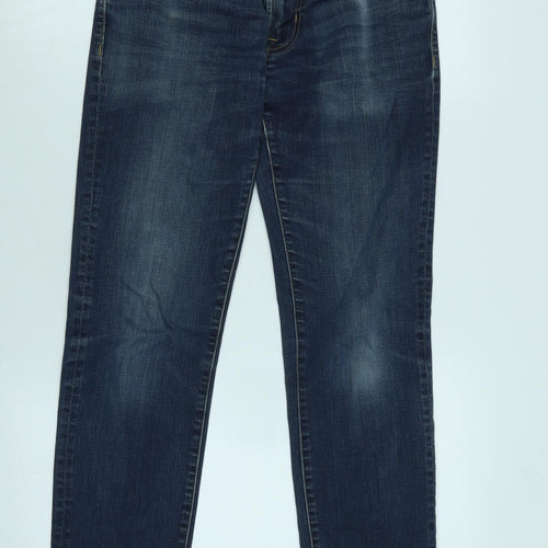 American Eagle Outfitters Womens Blue Cotton Straight Jeans Size 28 in L31 in Regular Zip - Logo