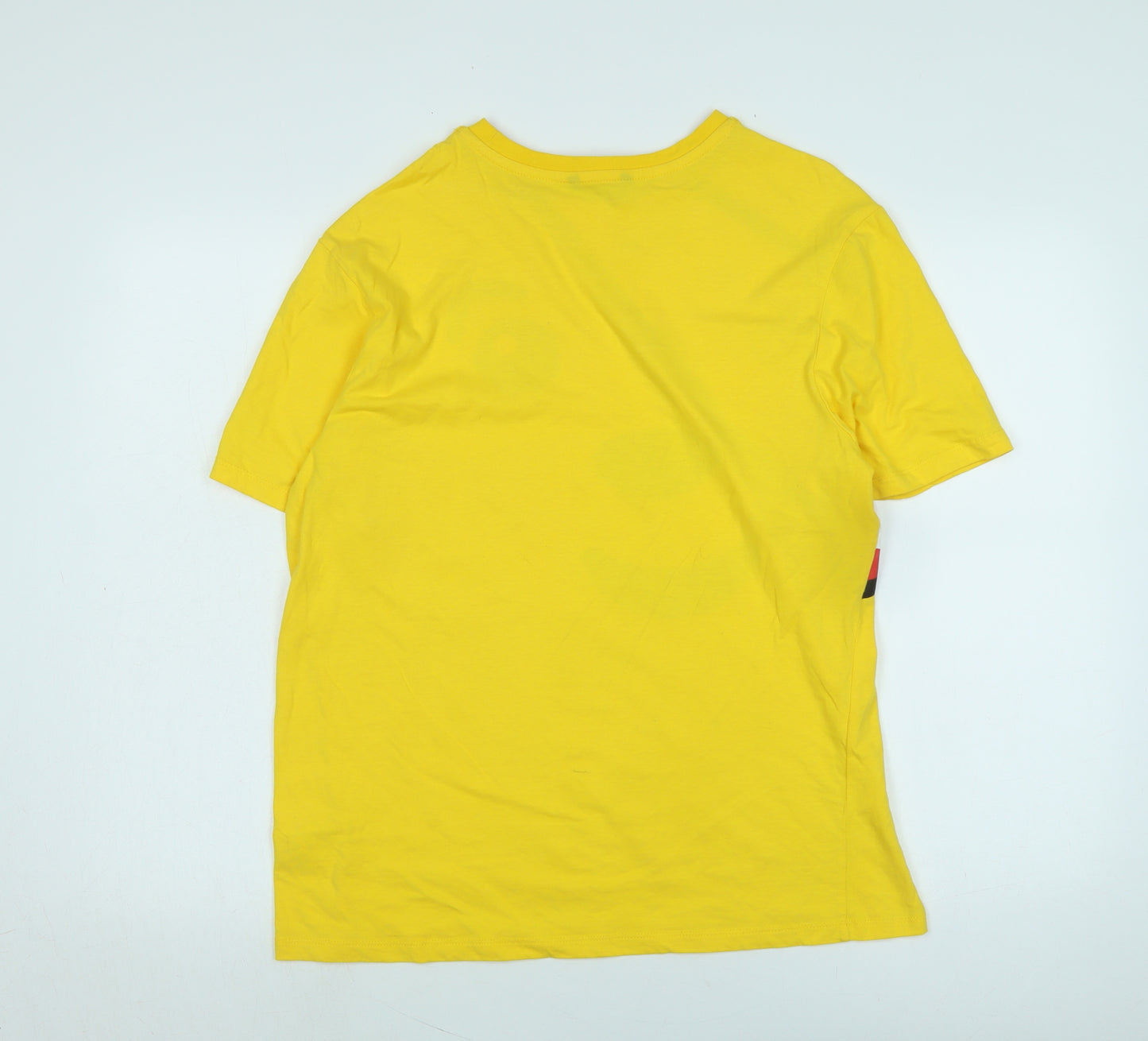 Pudsy Womens Yellow Cotton Basic T-Shirt Size XL Crew Neck - Logo -BBC Children in need