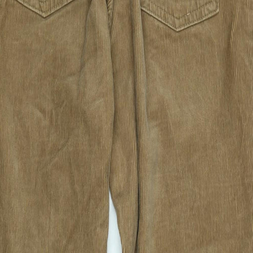 Marks and Spencer Mens Beige Cotton Trousers Size 32 in L29 in Regular Zip