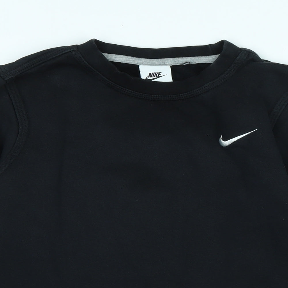 Nike Womens Black Polyester Pullover Sweatshirt Size XS - Logo