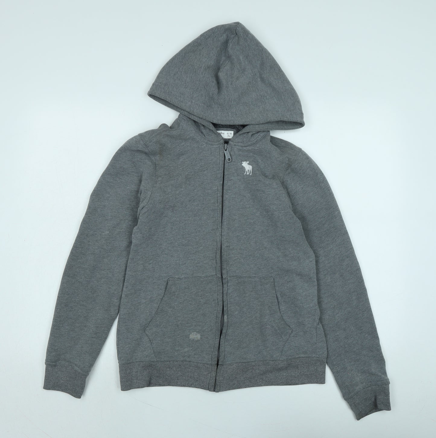 Abercrombie & Fitch Boys Grey Jacket Size 15-16 Years Zip - Logo