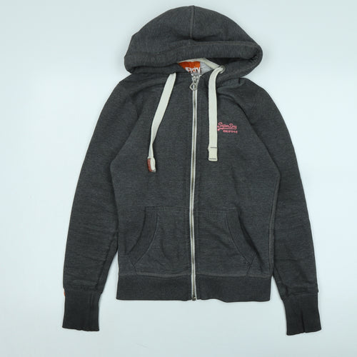 Superdry Womens Grey Jacket Size S Zip - Logo