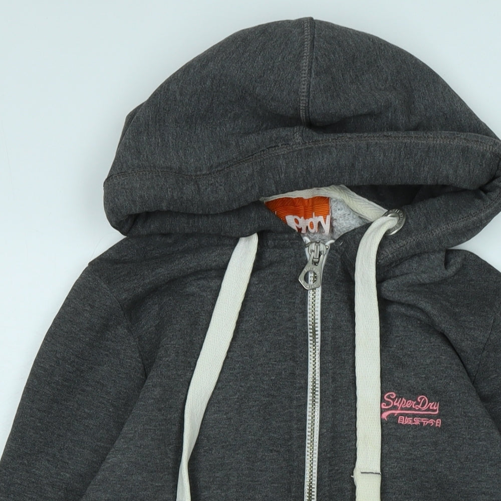 Superdry Womens Grey Jacket Size S Zip - Logo