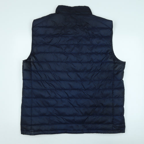 GANT Mens Blue Gilet Waistcoat Size 2XL Zip