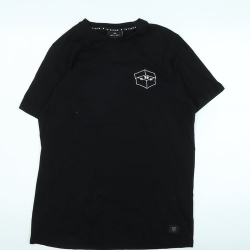 Lazy Oaf Mens Black Cotton T-Shirt Size S Crew Neck - Logo - IN HIDING