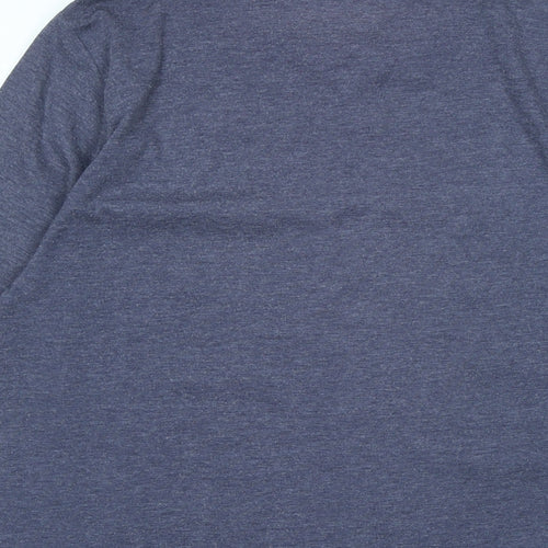 Halo Mens Blue Cotton T-Shirt Size M Henley - Logo - halo 5 - guardian