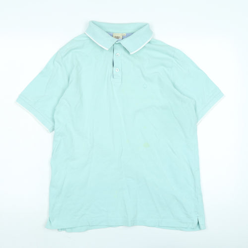 Cotton Traders Mens Green Cotton Polo Size M Collared - Logo