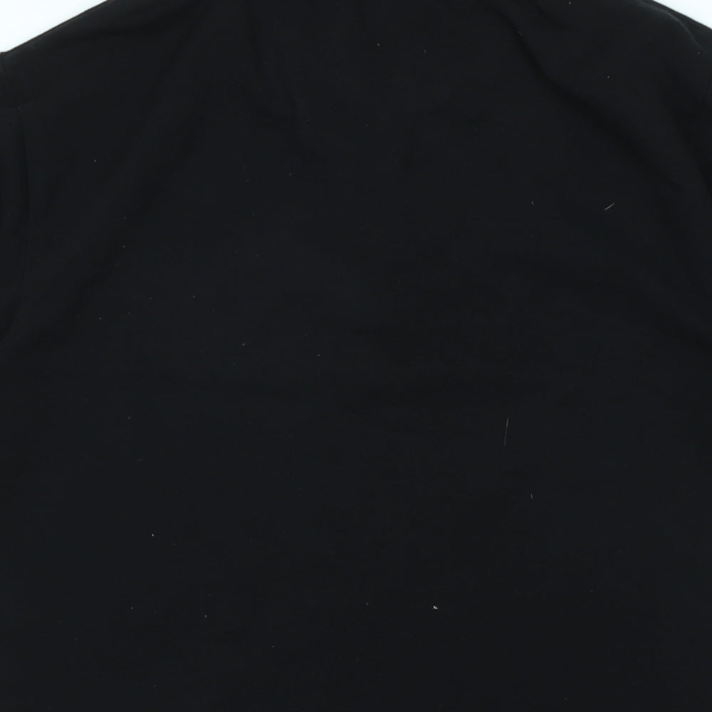 Firetrap Mens Black Cotton Polo Size L Collared - Logo