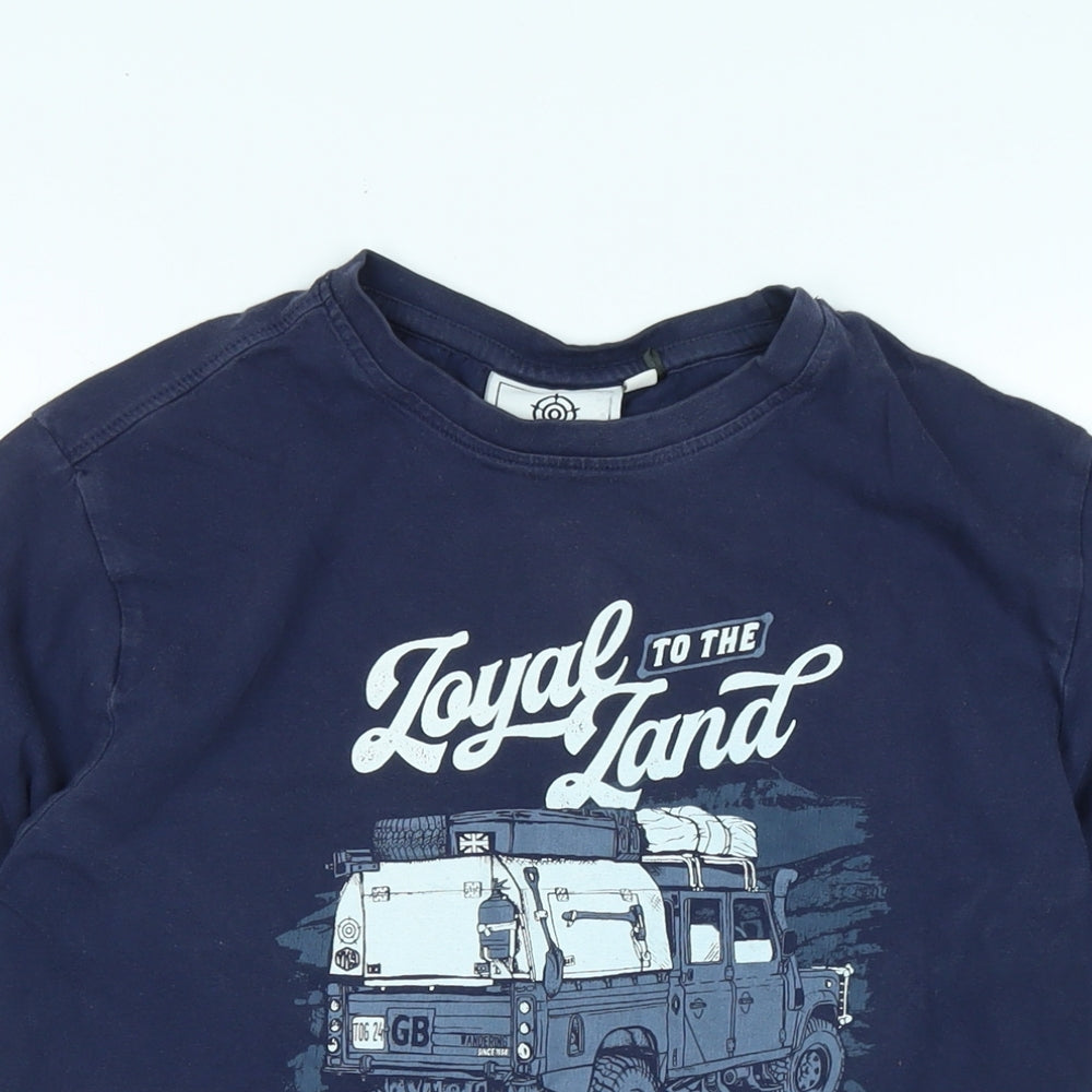 TOG24 Mens Blue Cotton T-Shirt Size S Crew Neck - Logo - Loyal To The land