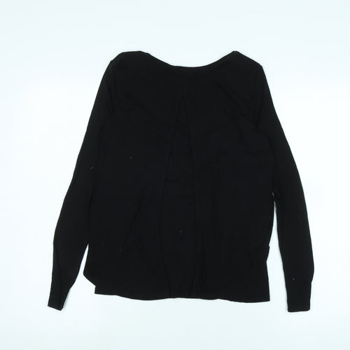 Phase Eight Womens Black Cotton Blend Tunic T-Shirt Size 10 Scoop Neck