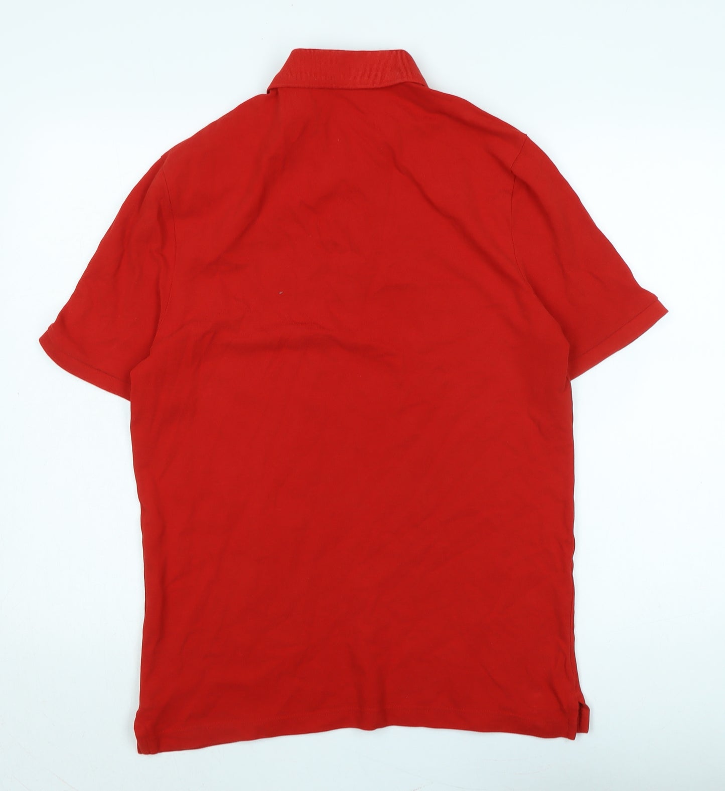 Marks and Spencer Mens Red Cotton Polo Size M Collared