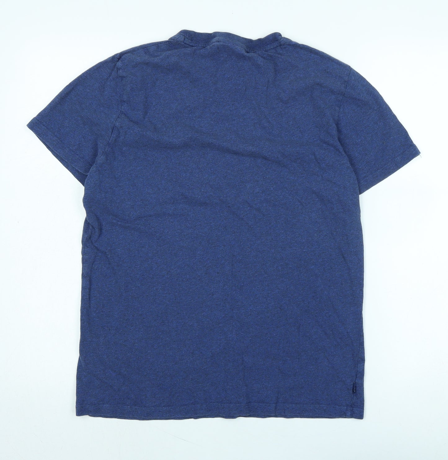 Superdry Mens Blue Cotton T-Shirt Size L Crew Neck - Logo