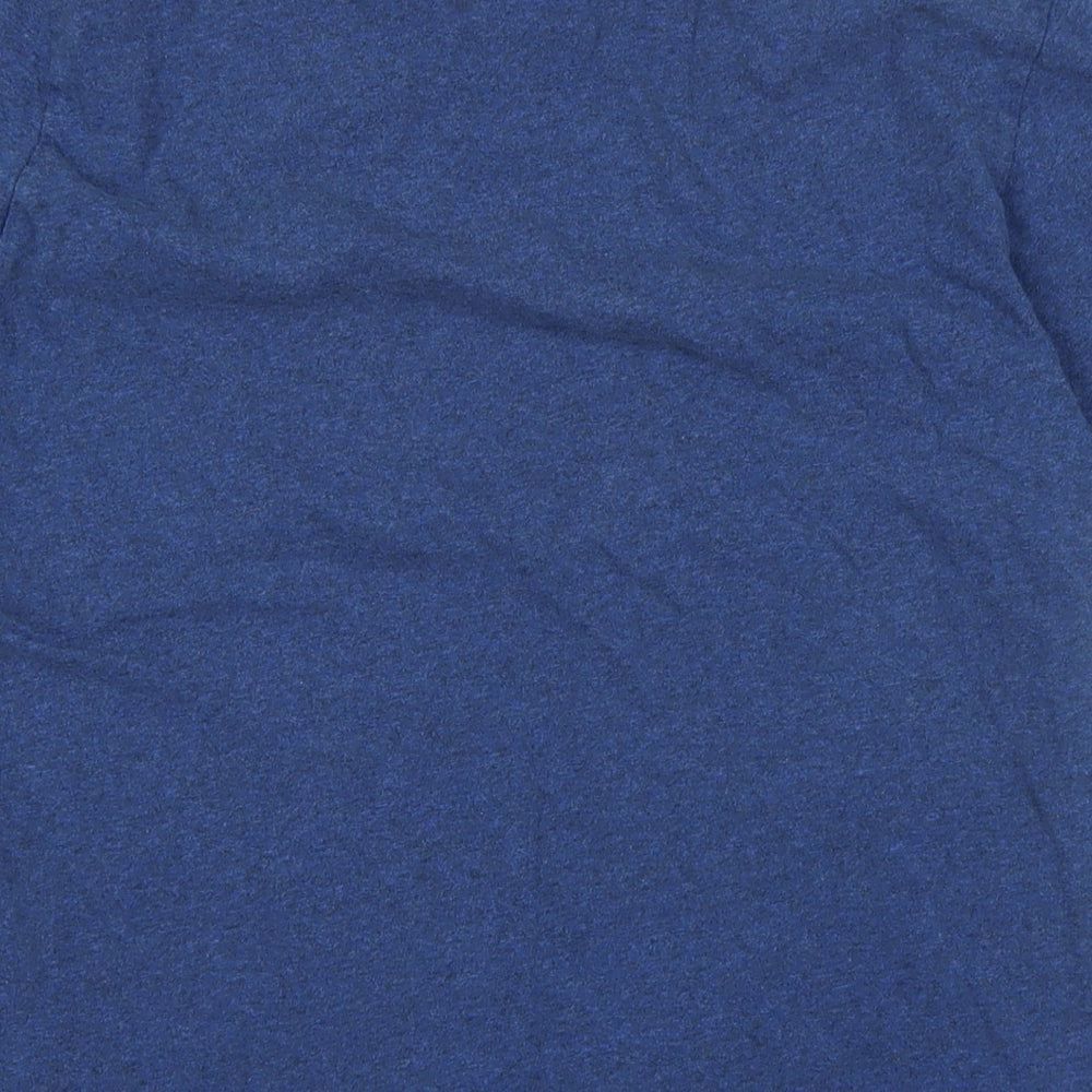 Superdry Mens Blue Cotton T-Shirt Size L Crew Neck - Logo