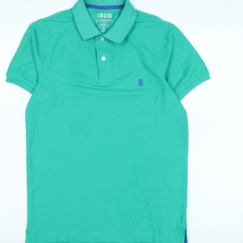 IZOD Mens Green Cotton Polo Size S Collared - Logo